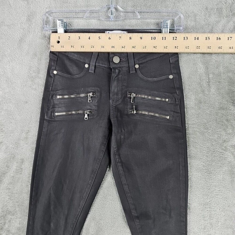 Paige Jeans Womens Size 24 City Fog Silk Coating Low Rise Skinny Stretch Zippers - Picture 8 of 14